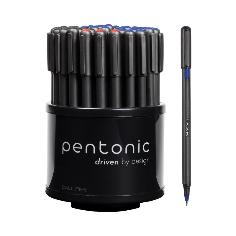 linc Pentonic Ballpoint Pens In Pen Organizer, Bulk 50 Count, Assorted Colored Ink (Red, Black, Blue), 1.0 mm Medium Point, Smooth Writing (PEN12086) - Image 3